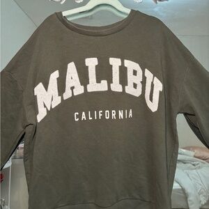 Malibu California Women's Crew Neck Sweater - Olive